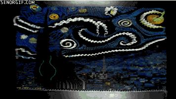 Vincent Van Gogh Starry Night In Dominoes Gif