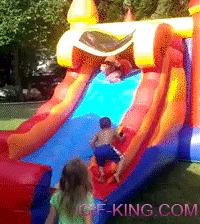 Mom Falls From Bouncy Slide On Child