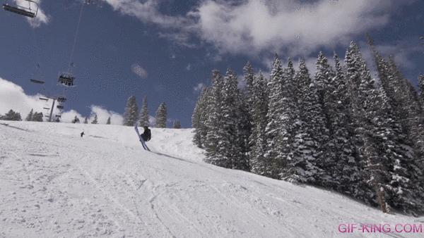 skier gets buttery