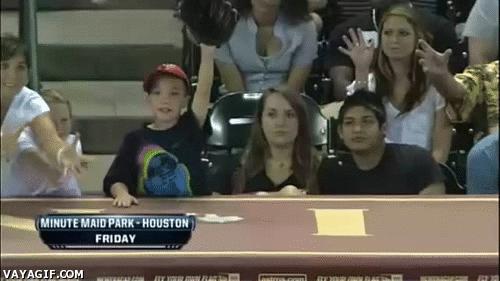 Woman snatches baseball from little girl