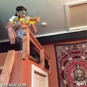 Nerf battles in the room