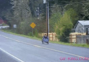 Man falling out wheel chair