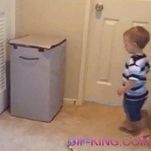 Kid Fight With Garbage Can