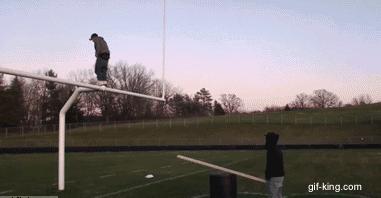 Goalpost backflip nut shot