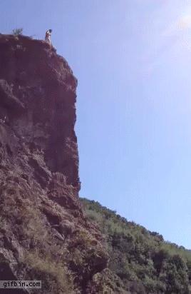 foot cliff jump