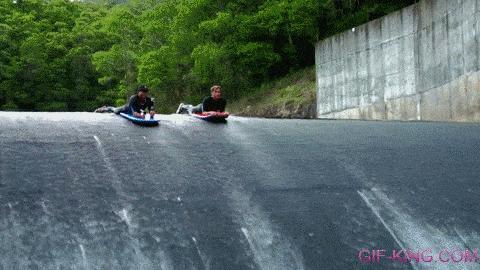 Illegal Water Slide In Australia