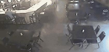 Deer Runs Through Bar