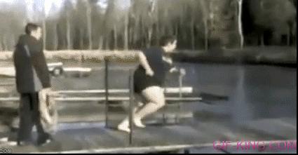 Fat Man Jumping Fail