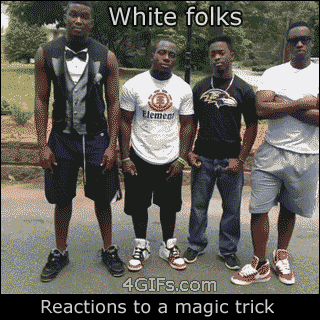 White people VS Black people - reaction to magic