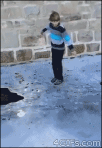 people falling on ice gif