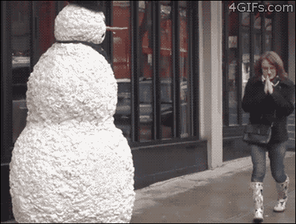 Snowman Scare Prank Gone Wrong